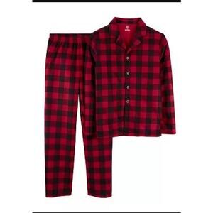 Brand New Carter's Adult Size Small Red Black Plaid Print Sleepwear Set Pajamas